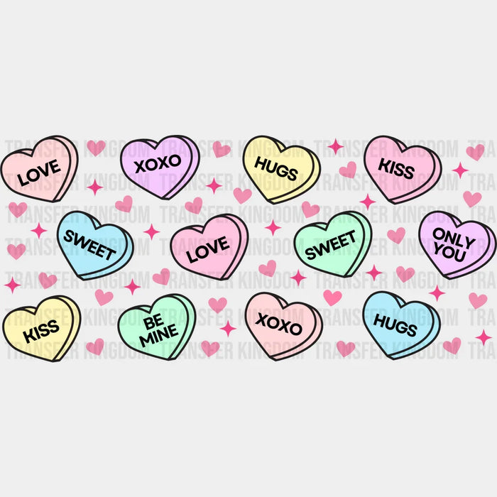 Colorful Hearts - Valentine's Day Cup Wrap UV Sticker Permanent UV DTF Decal