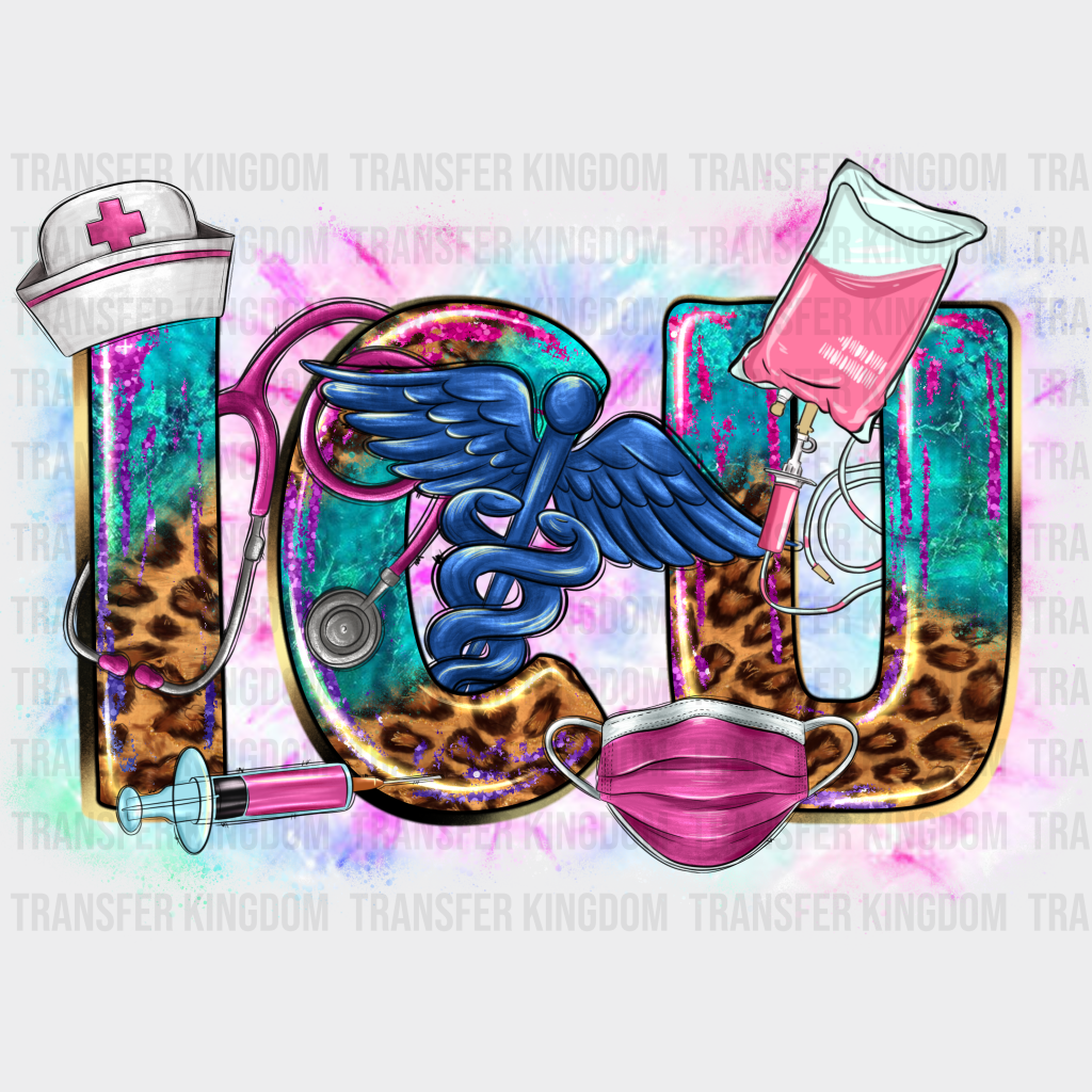 Colorful Icu Design - Icu Nurse Dtf Heat Transfer