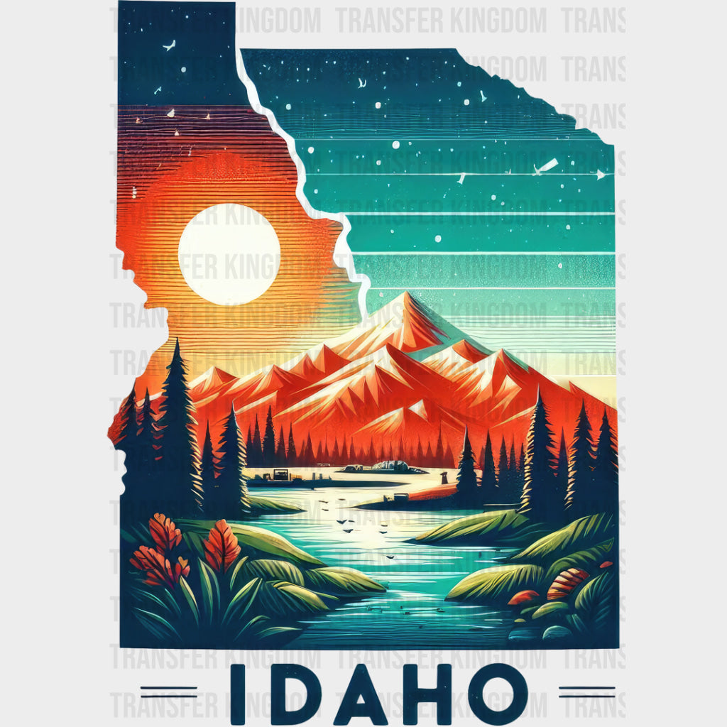 Colorful Idaho State Design - & Cities Dtf Heat Transfer