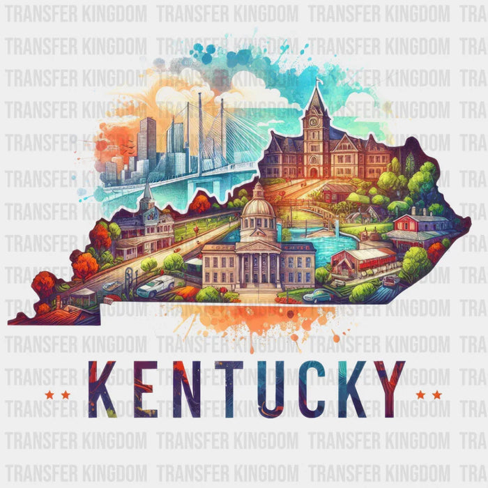 Colorful Kentucky State Design - State & Cities DTF Heat Transfer