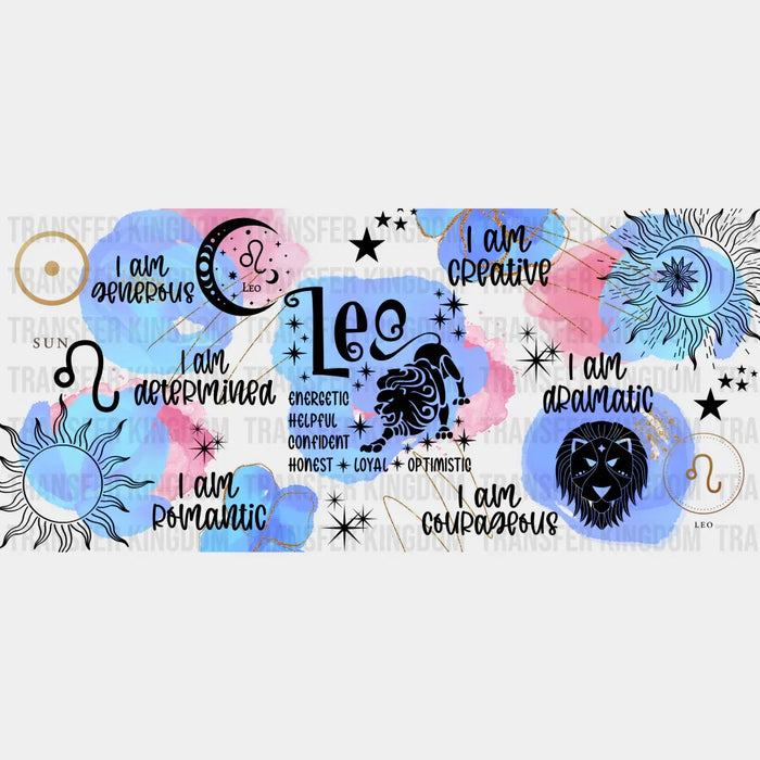 Colorful Leo Sign - Zodiac Cup Wrap UV Sticker Permanent UV DTF Decal