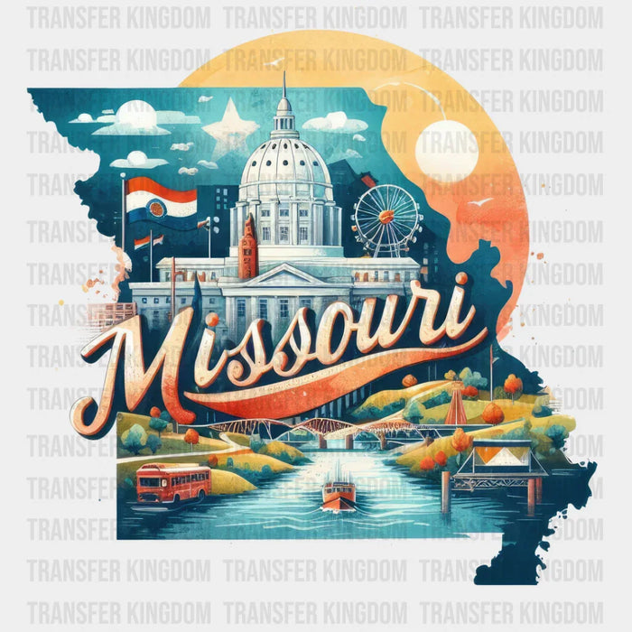 Colorful Missouri State Design - State & Cities DTF Heat Transfer