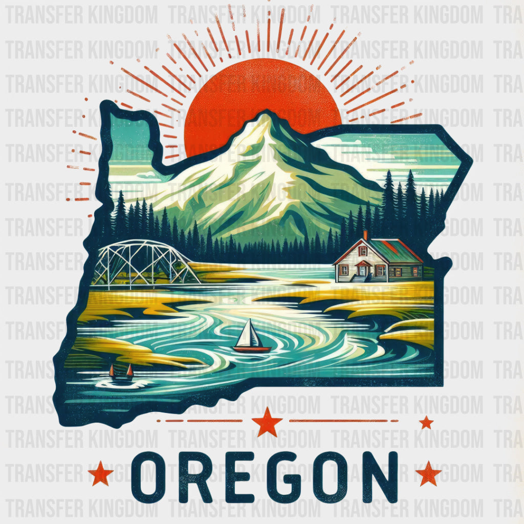 Oregon State Designs Colorful Oregon State DTF Transfer – Transfer Kingdom