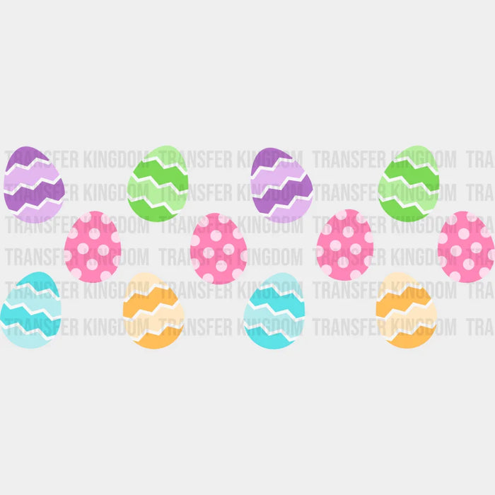 Colorful Patterned Eggs - Easter Cup Wrap UV Sticker Permanent UV DTF Decal