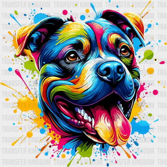 Colorful Pitbull Design - Dogs DTF Transfer