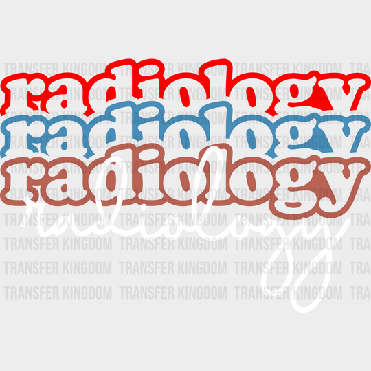 Colorful Radiology Cursive Design - Dtf Transfers Unisex S & M (10’’) / Light Color See Imaging