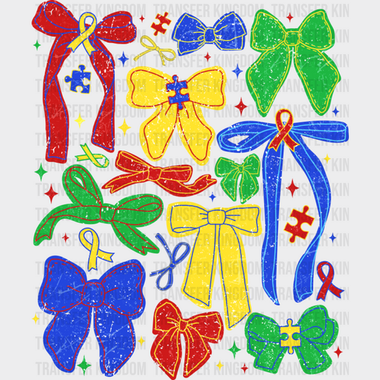 Colorful Ribbons - Autism Awareness DTF Transfer