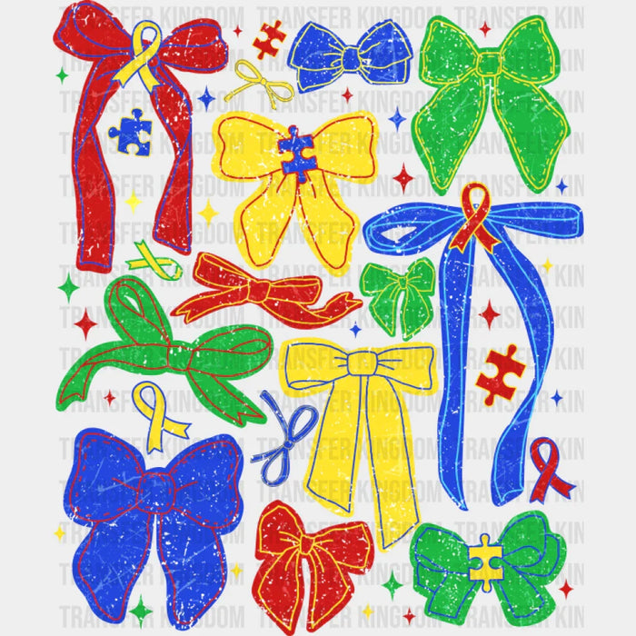 Colorful Ribbons - Autism Awareness DTF Transfer