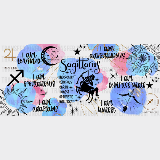 Colorful Sagittarius Sign - Zodiac Cup Wrap Uv Sticker Permanent Dtf Decal