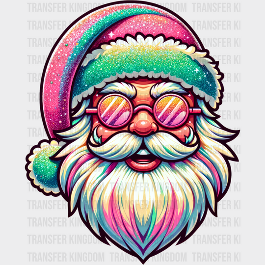 Colorful Santa Glasses Design - Christmas Dtf Transfer