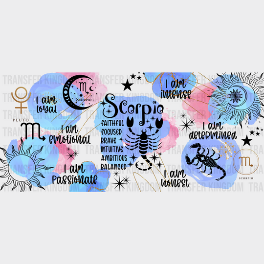 Colorful Scorpio Sign - Zodiac Cup Wrap Uv Sticker Permanent Dtf Decal