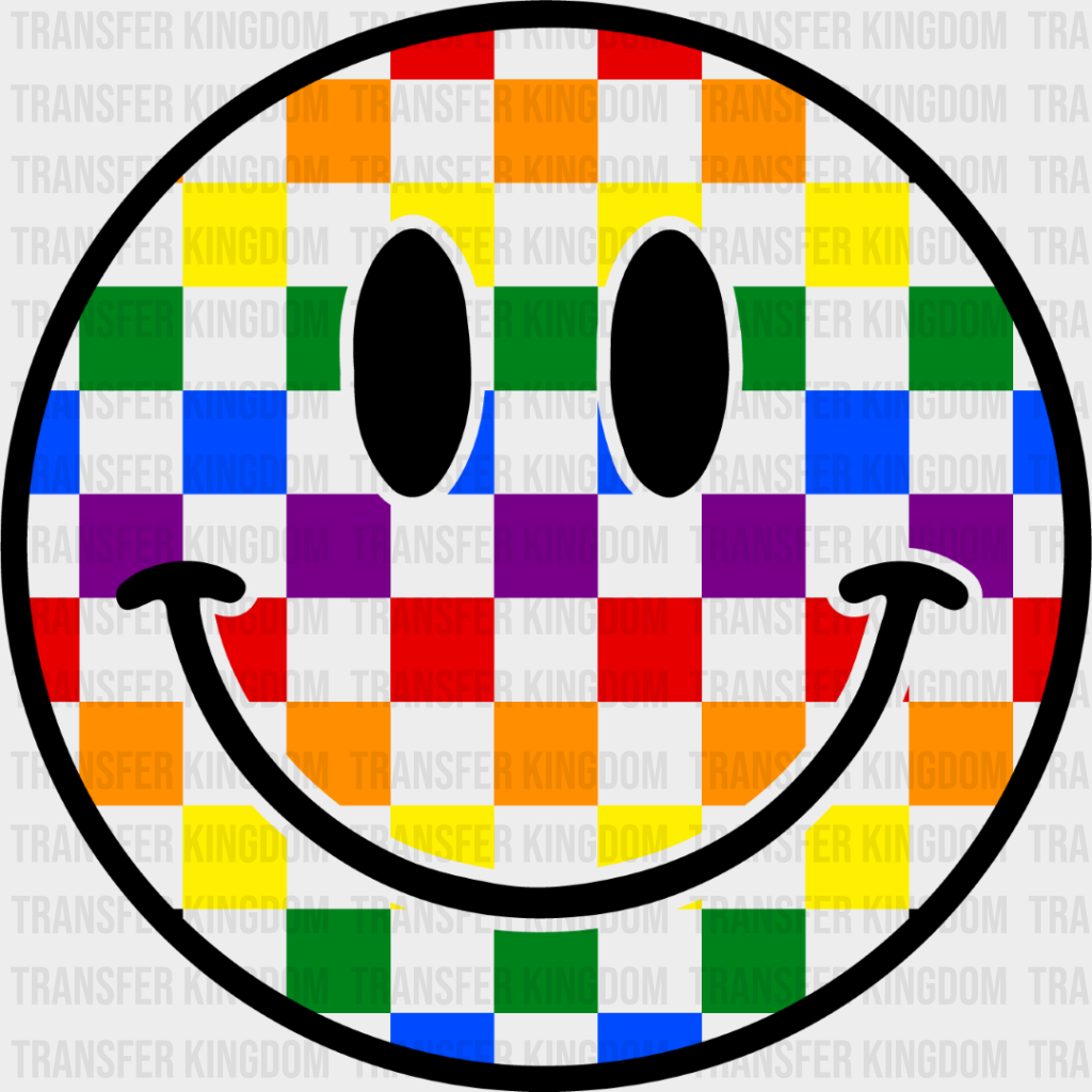 Colorful Smiley Design - Gay Theme Dtf Transfer Unisex S & M (10’’) / Dark Color See Imaging