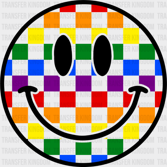 Colorful Smiley Design - Gay Theme Dtf Transfer Unisex S & M (10’’) / Dark Color See Imaging