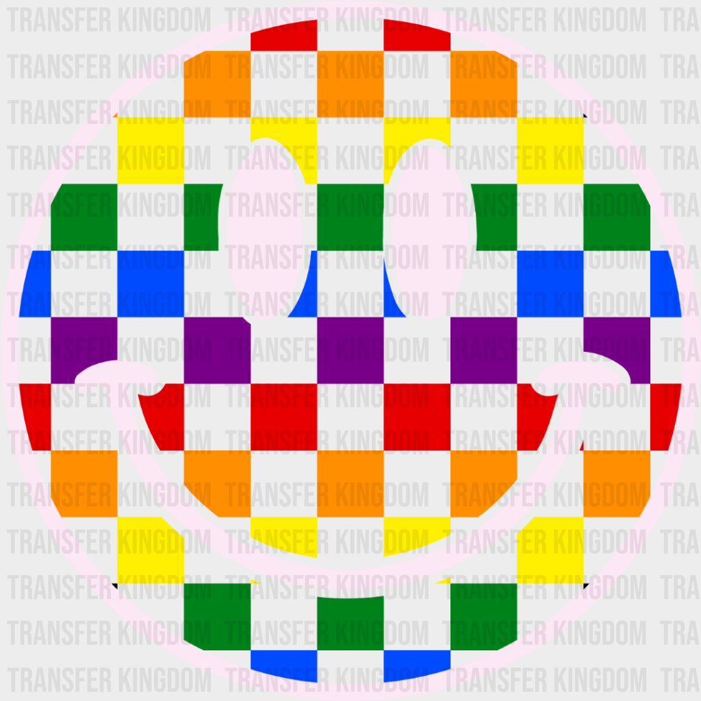 Colorful Smiley Design - Gay Theme Dtf Transfer Unisex S & M (10’’) / Light Color See Imaging