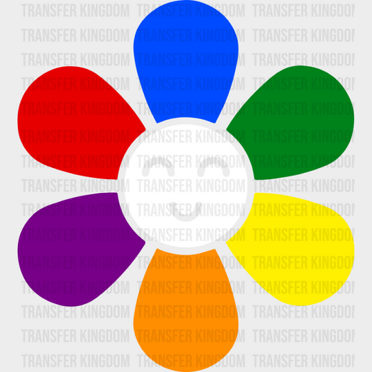 Colorful Smiley Flower - Gay Theme Dtf Transfer Unisex S & M (10’’) / Light Color Design See Imaging