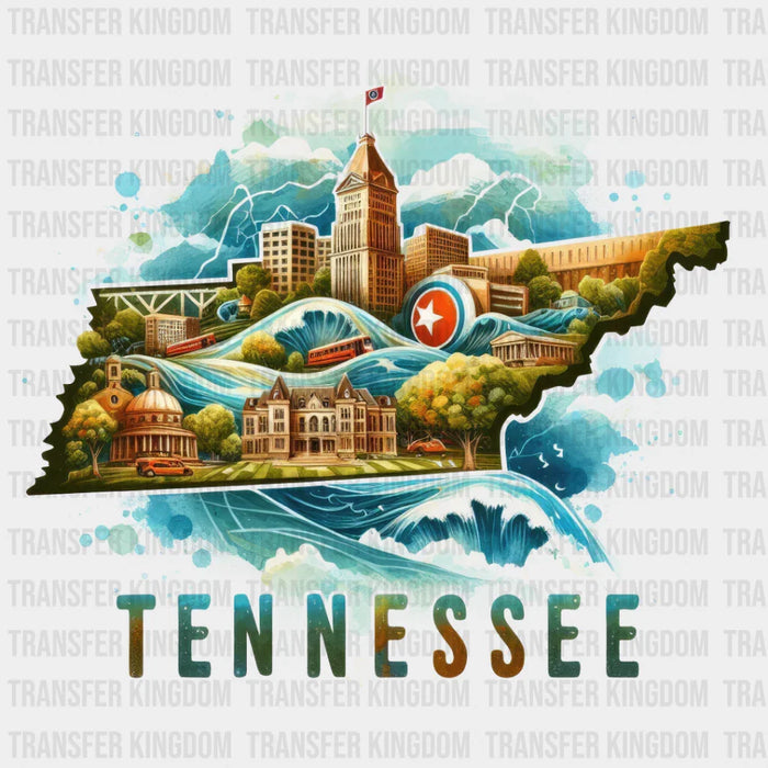 Colorful Tennessee State Design - State & Cities DTF heat transfer