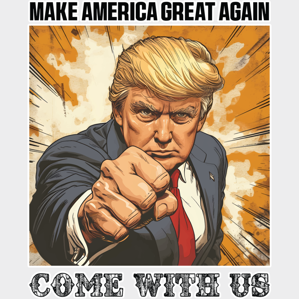 Come With Us Make America Great Again - Trump Dtf Transfer Unisex S & M (10’’) / Light Color