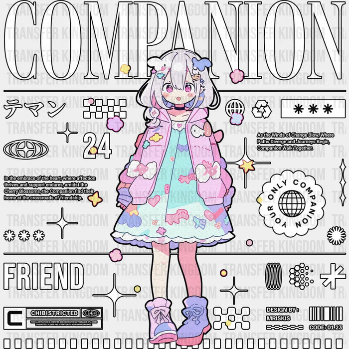 Companion Friend Girl - Anime DTF heat transfer