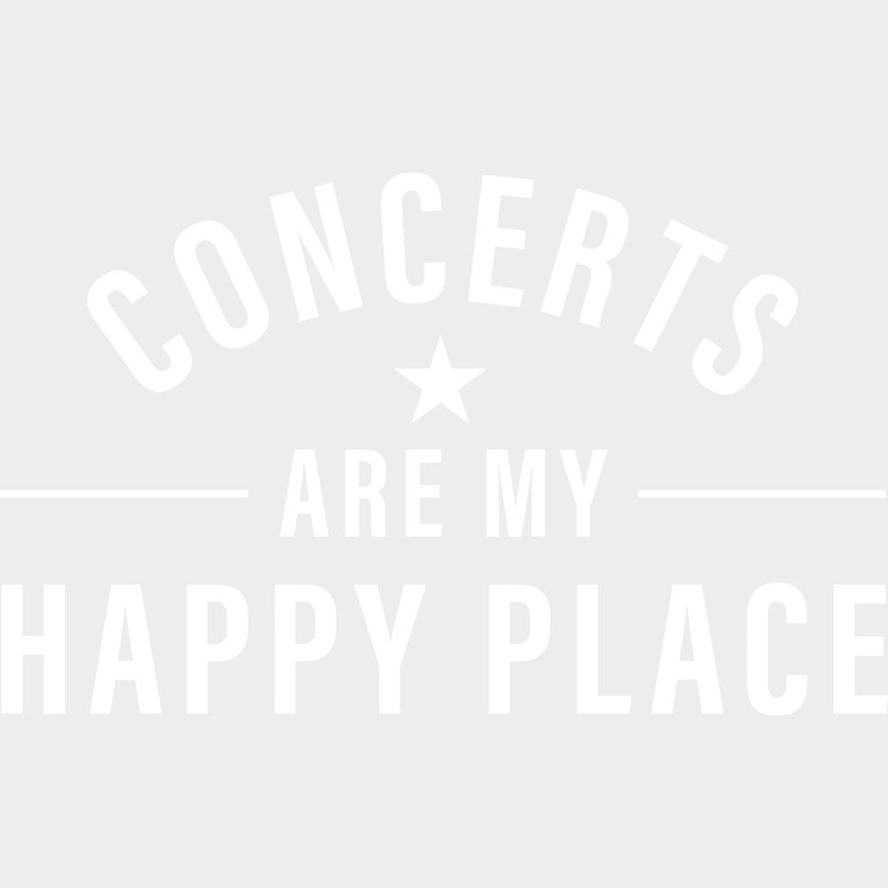 Concerts Are My Happy Place - Music DTF Transfers - Adult Unisex - S & M (10’’) / Light Color Design (See Imaging)