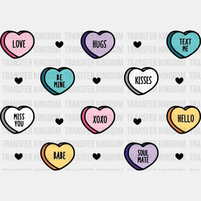 Conversation Candy Hearts Valentine's Day Design - DTF heat transfer