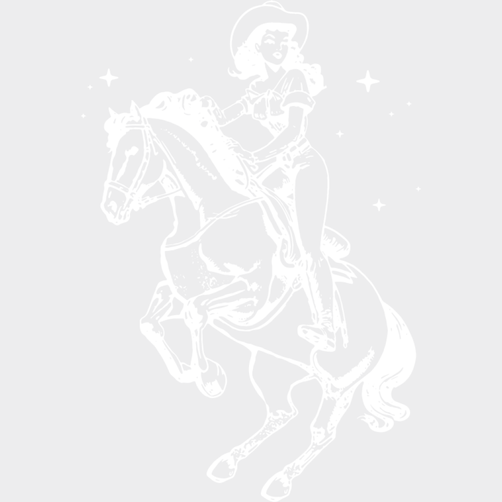 Cool Cowgirl Riding - Cowgirl DTF Transfer Adult Unisex - S & M (10’’) / Light Color Design (See Imaging)
