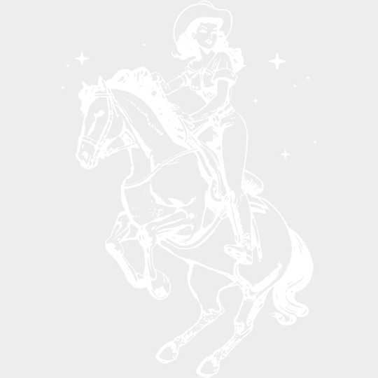 Cool Cowgirl Riding - Cowgirl DTF Transfer Adult Unisex - S & M (10’’) / Light Color Design (See Imaging)