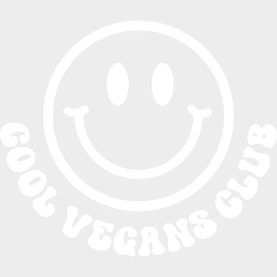 Cool Vegans Club Smiley - Vegan DTF Transfers - Adult Unisex - S & M (10’’) / Light Color Design (See Imaging)