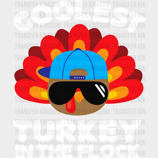 Coolest Turkey In The Flock - Thanksgiving Dtf Transfer Unisex S & M (10’’) / Light Color