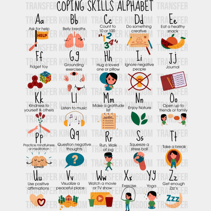 Coping Skills Alphabet - Teachers DTF Transfer