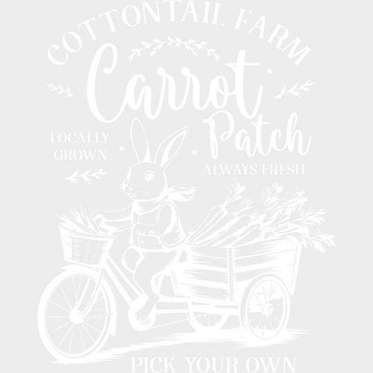 Cottontail Farm Carrot Patch Red & White - Easter DTF Transfer Adult Unisex - S & M (10’’) / Light Color Design (See