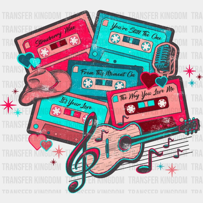 Country Love Tapes Valentines Day Design - DTF heat transfer