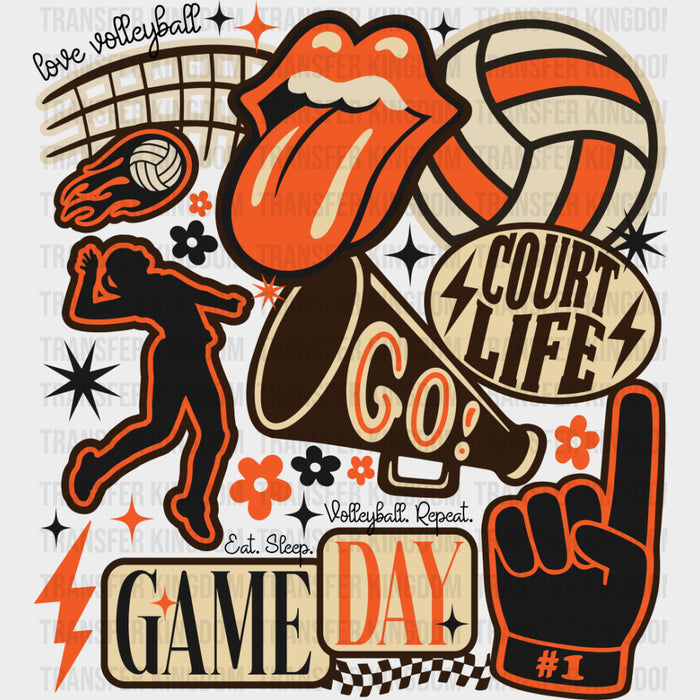 Court Life, Game Day, Go! - Volleyball DTF Transfers