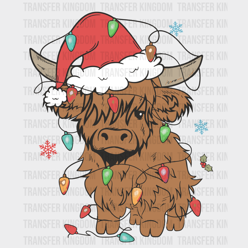 Cow Christmas Design - Dtf Heat Transfer