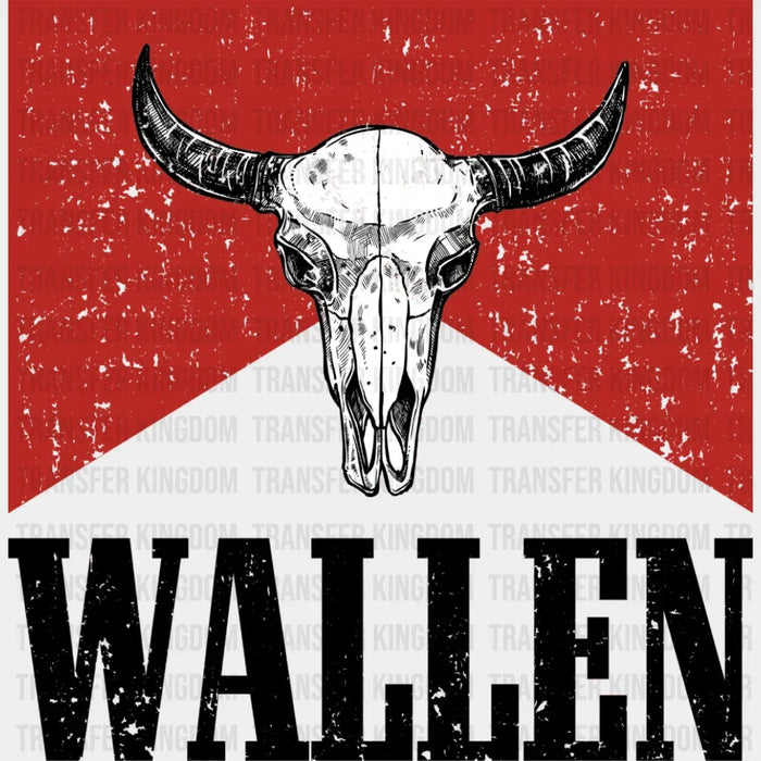 Cow Skull Wallen Marlboro Red Design - Western DTF heat transfer