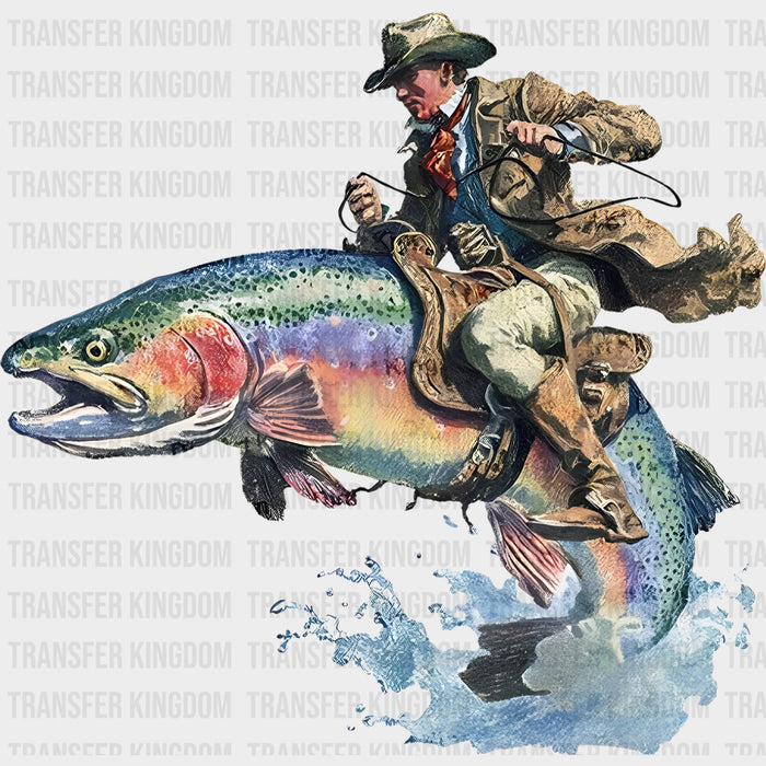 Cowboy & Fish - Fishing DTF Transfers