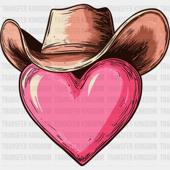 Cowboy Hat Heart Design - Valentine's Day DTF Transfer