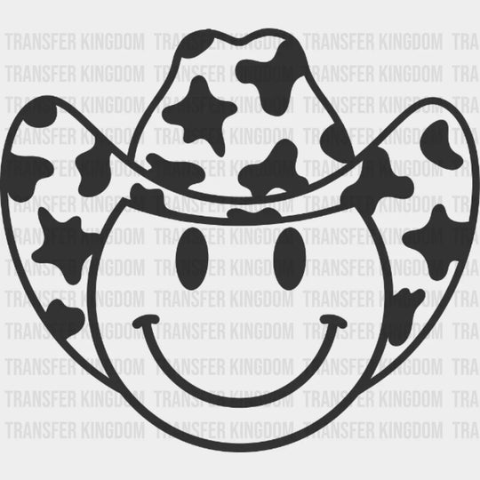 Cowboy Hat Smiley Face Design - Dtf Heat Transfer