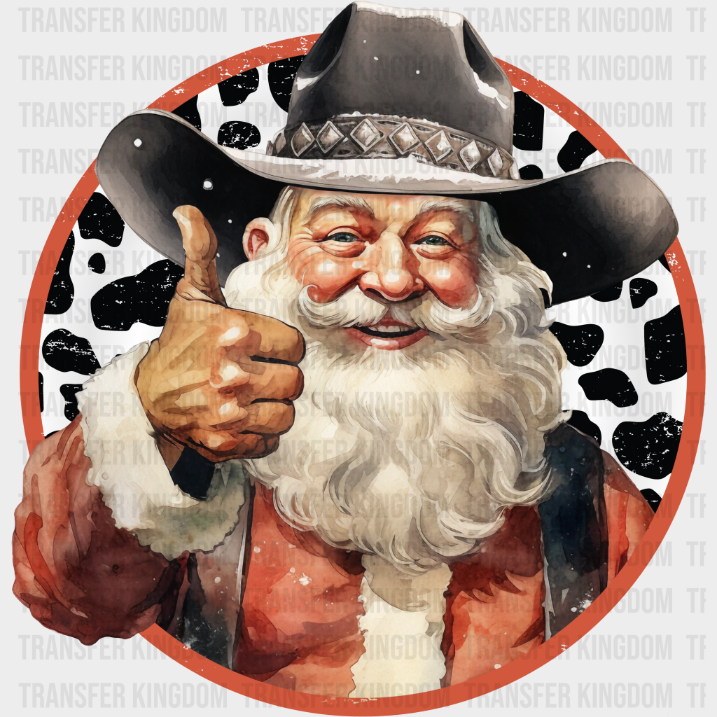 COWBOY SANTA WESTERN Christmas Design - DTF heat transfer - Transfer Kingdom