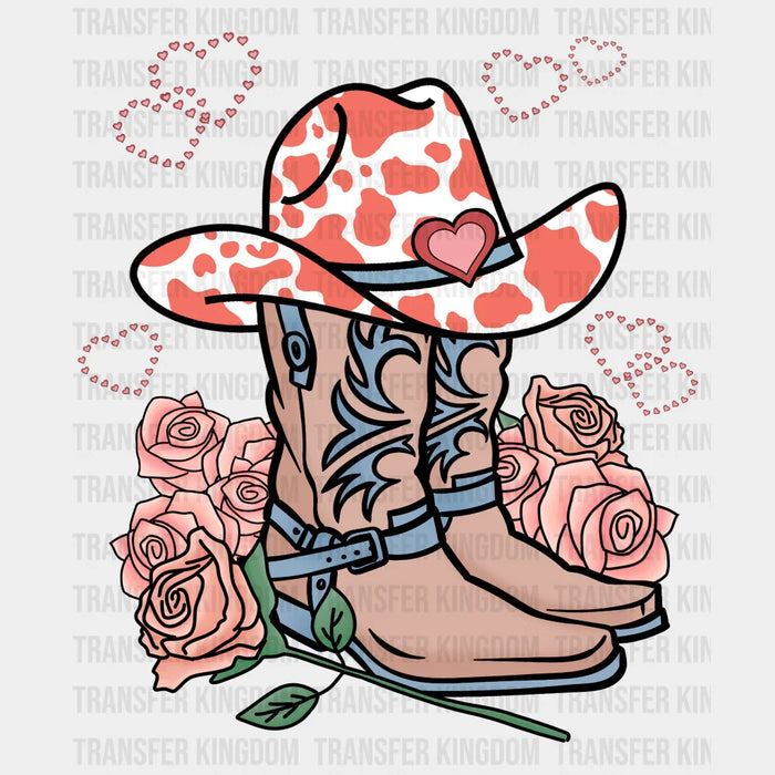 COWGIRL BOOTS AND ROSES - DTF heat transfer