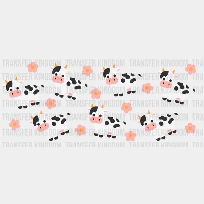 Cows And Flowers UV DTF Transfer Cup Wrap UV DTF Sticker
