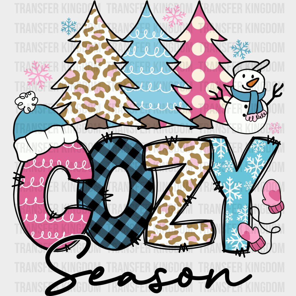 Cozy Season - Winter Iron On Dtf Transfer Unisex S & M (10’’) / Dark Color Design See Imaging