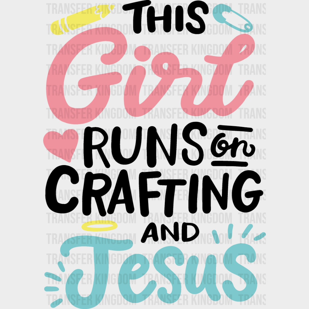 Crafting And Jesus - Dtf Heat Transfer Unisex S & M (10’’) / Dark Color Design See Imaging