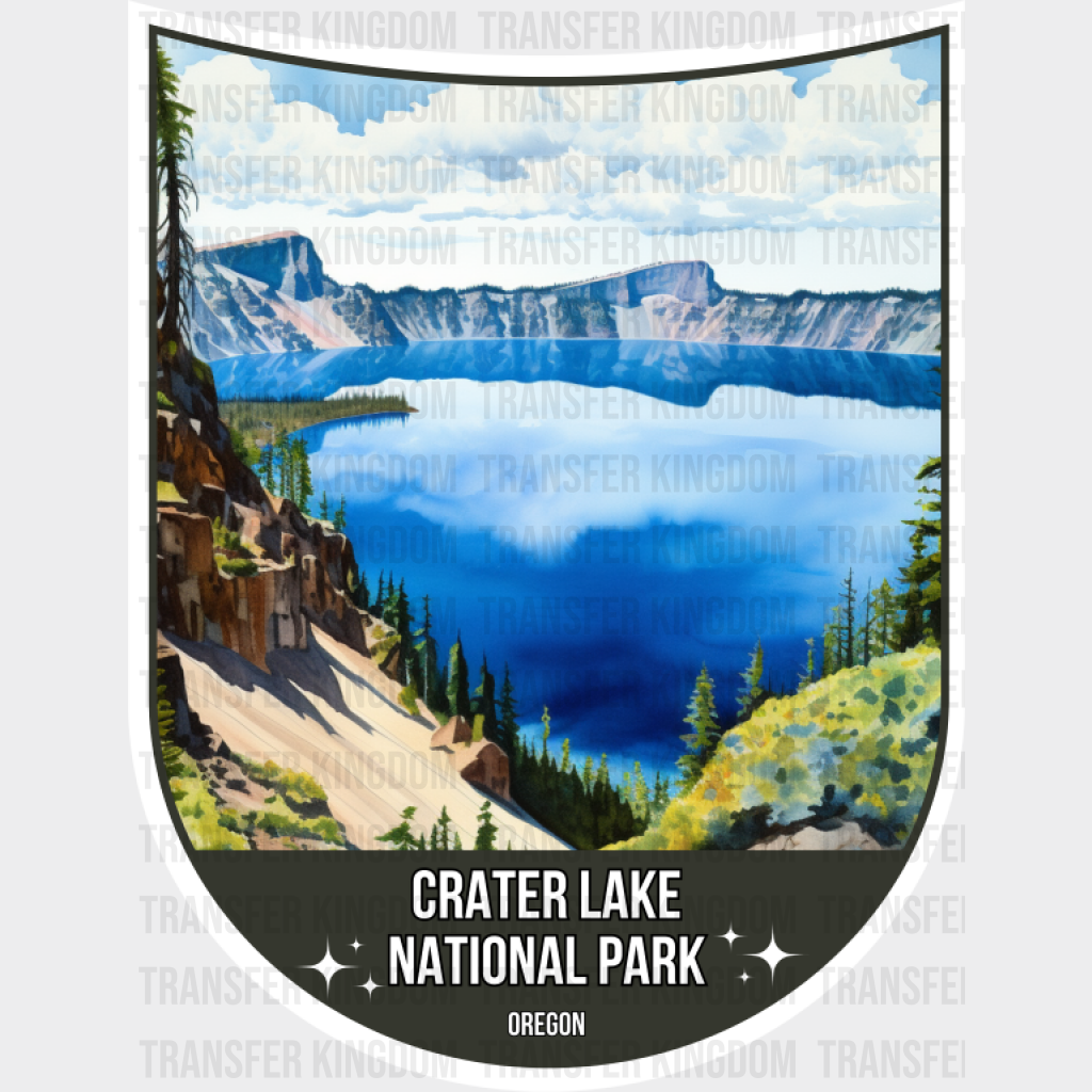 Crater Lake National Park Oregon - National Parks DTF Transfer