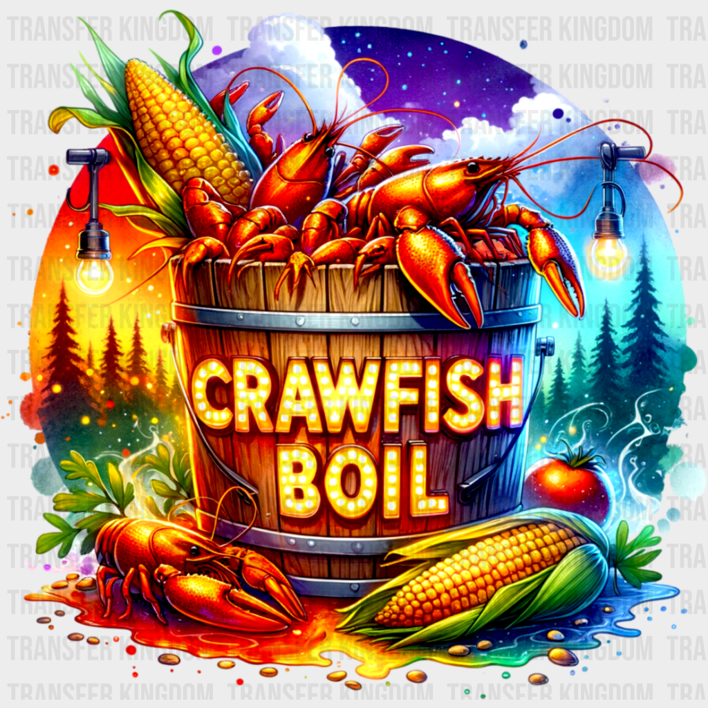 Crawfish Boil Colorful Design - Dtf Transfer