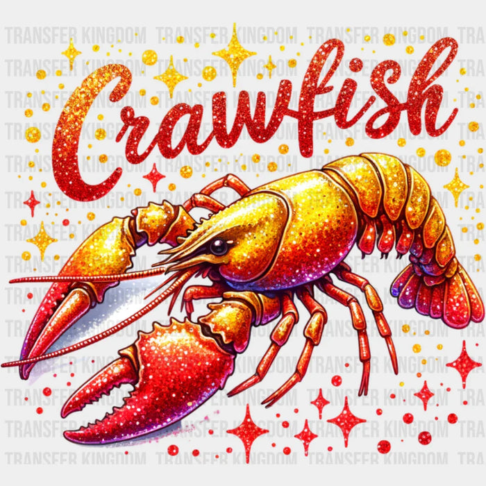 Crawfish Glitter Design - Crawfish DTF Transfer