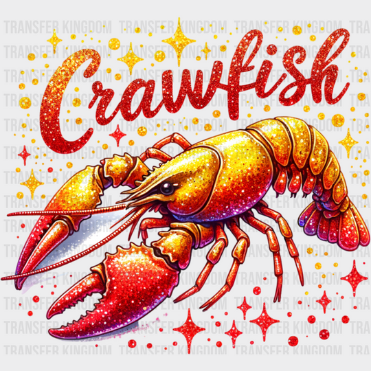 Crawfish Glitter Design - Dtf Transfer