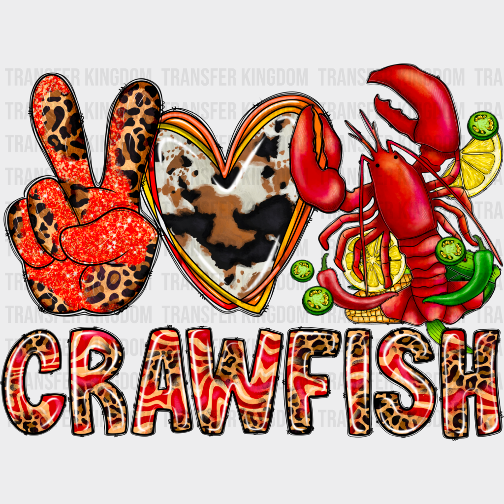 Crawfish Leopard Design - Iron On Dtf Transfer