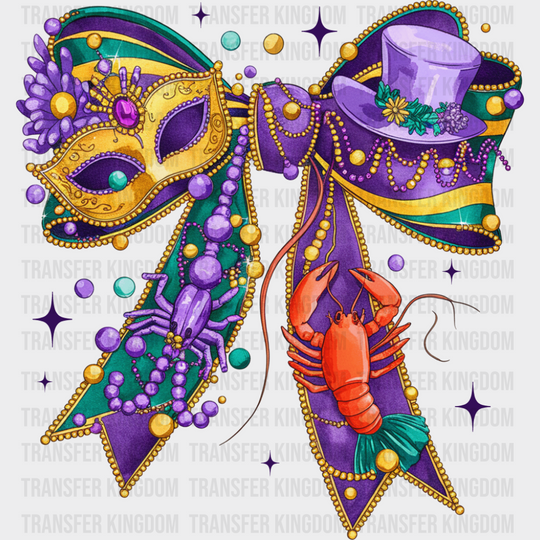 Crawfish Ribbon Purple - Mardi Gras DTF Transfer