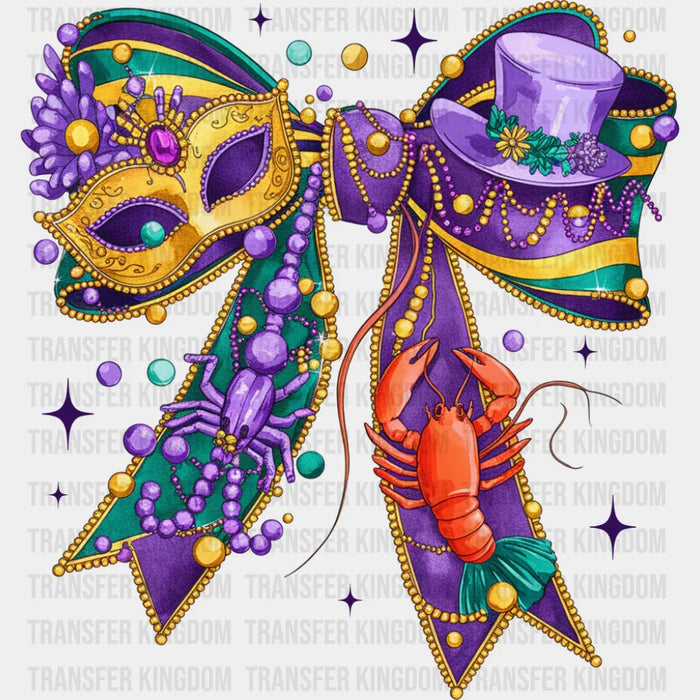 Crawfish Ribbon Purple - Mardi Gras DTF Transfer