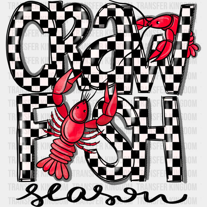 Crawfish Season Checkered Design - Crawfish DTF Transfer